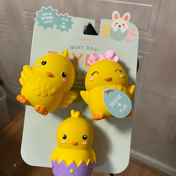 Fringe Yellow Dog Toys Set Of 3 With Squeaker - Picture 4 of 6